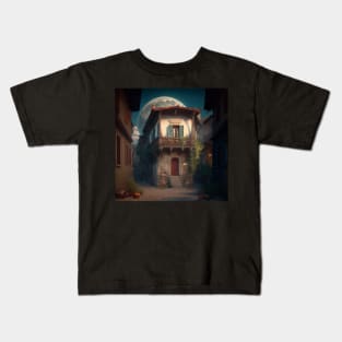 Moonlit Night in the Village Kids T-Shirt